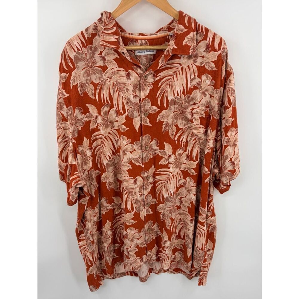 Tommy Bahama Ravello blooms regular fit floral button down silk shirt men’s 3XLT